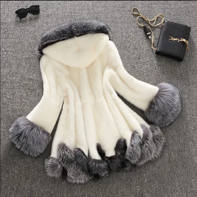 Women Winter Clothes New Faux Fur Rabbit Fur Mink Hoodies Plus Size Womens Clothing Winter Coat