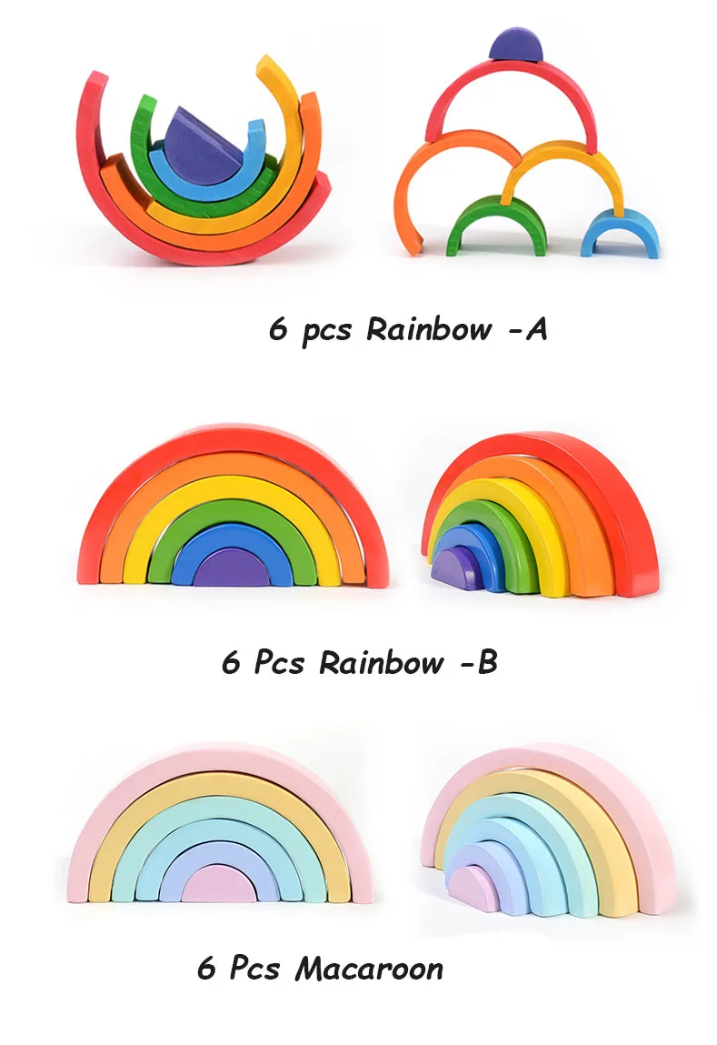 6 Layer Wooden Rainbow Stacker