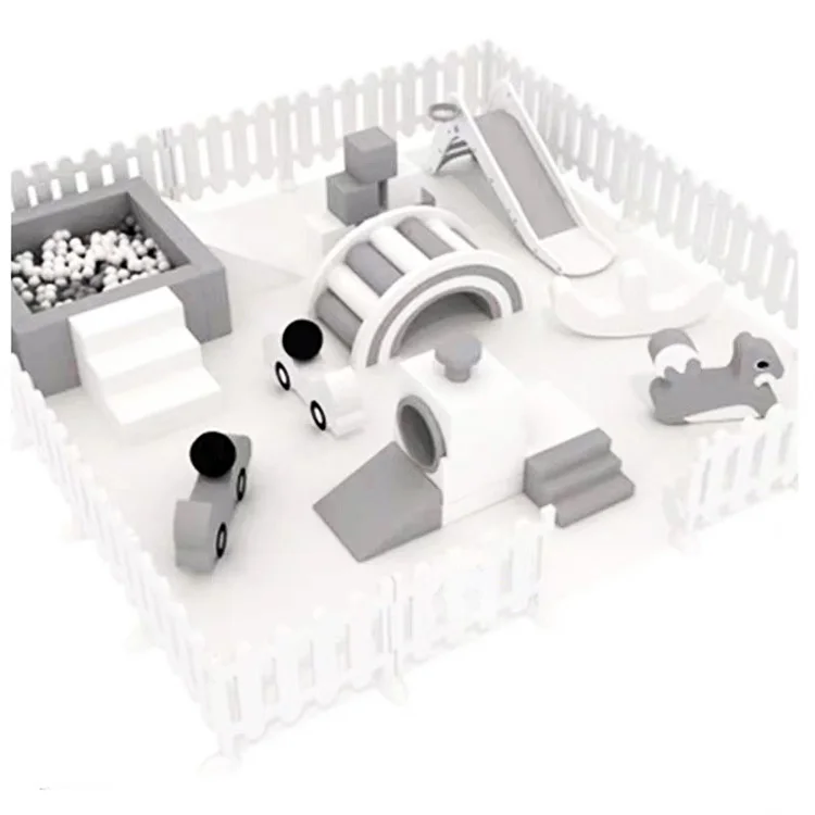 Hot Sale White Soft Play Ball Pool with Slide Climbing Sliding Equipment for Indoor and Outdoor Play for  Home Shopping mall Use