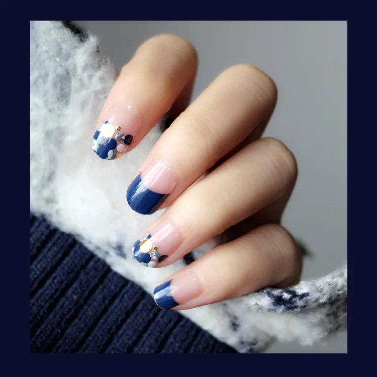 Wholesale Colorful Stickers Nails Fashion Design Korea Semi-cured Custom Gel Nail Sticker