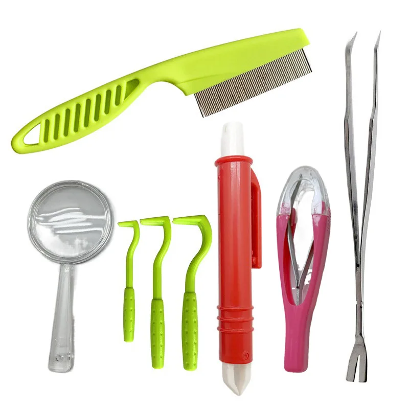 Custom  3pcs Plastic Pet Dog Tick Remover Products Hook Scratching Tick Tool Flea Extractor Tweezers Dog Tick Remover