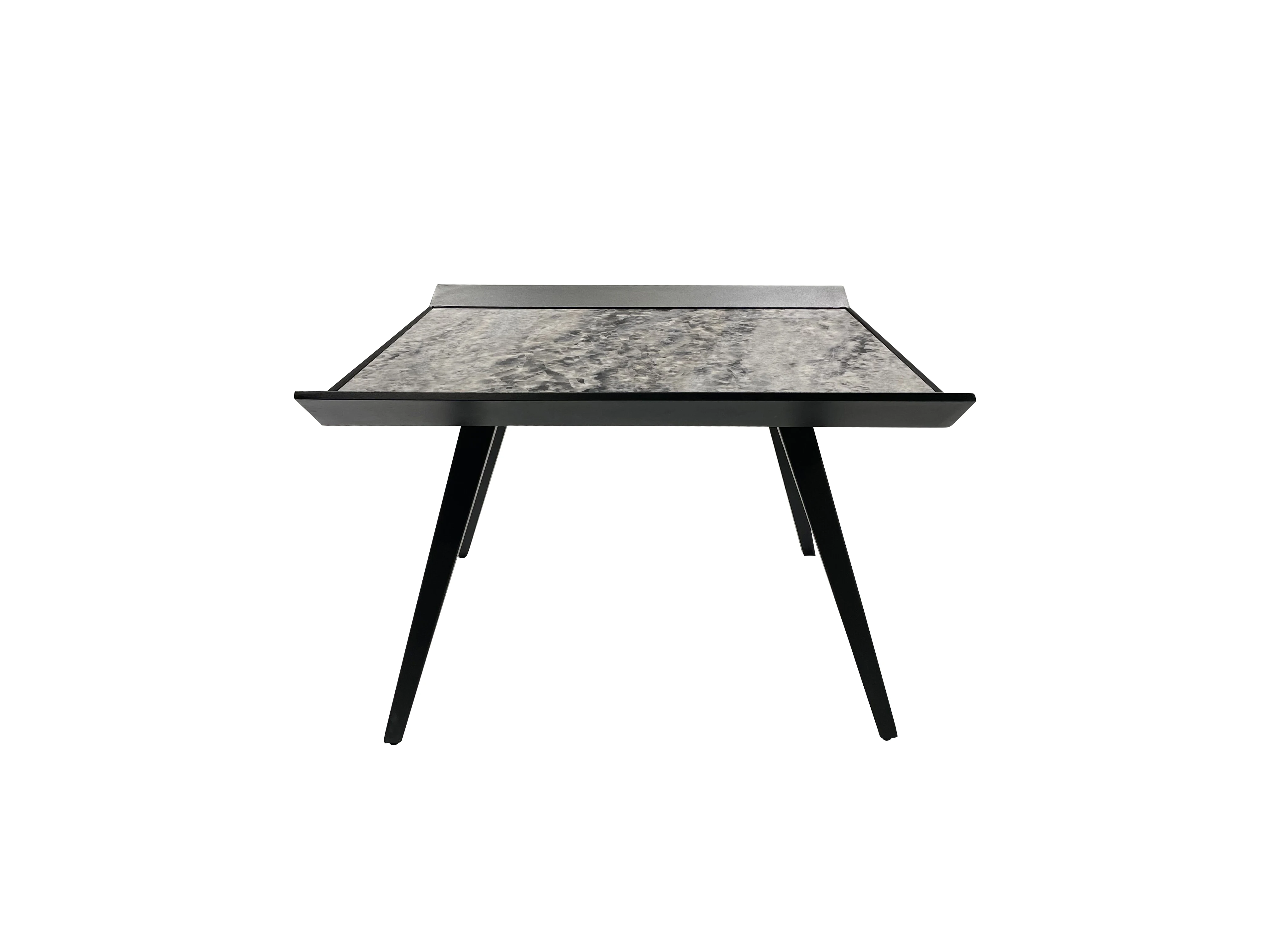 Modern Design Cheap Dining Room Furniture Top Black Dining Table 6 Seats Dining Room Table Set Table Metal Legs Glass Style Type