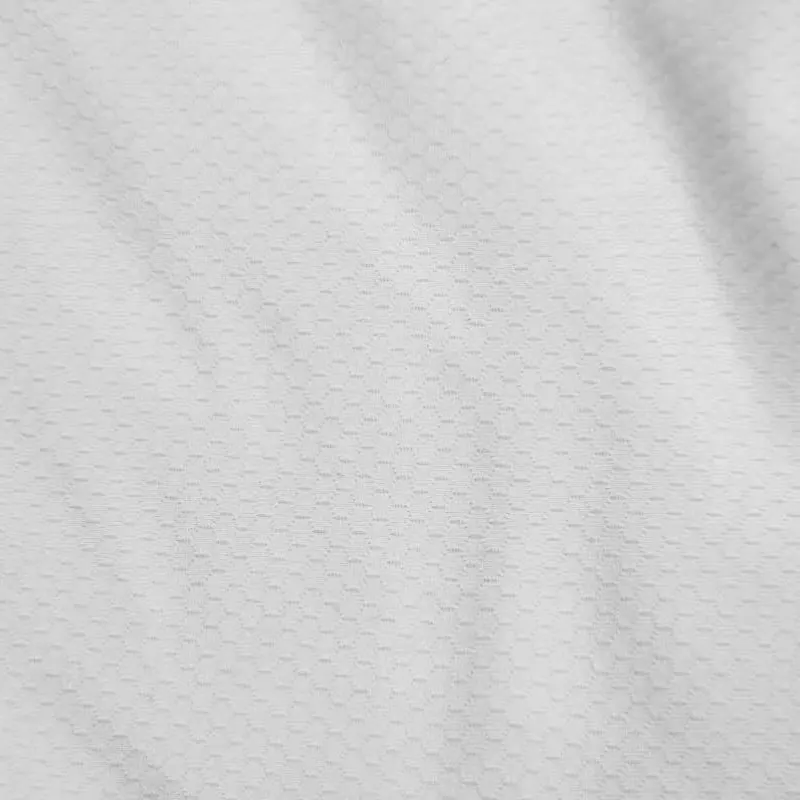 Quick-Dry Wholesale  High-Strength T-Shirt Breathable White Mesh Design 100% Polyester Memory Stretch Honeycomb Knit