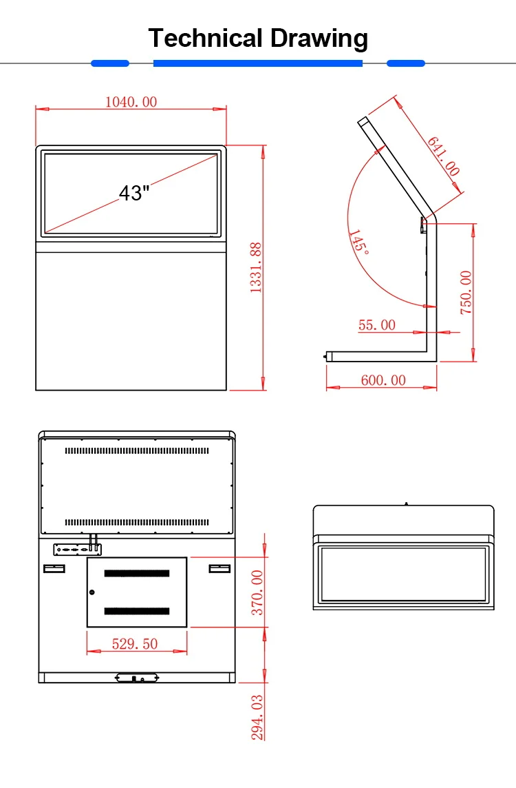 LOGO Custom Shopping Mall 43 Inch Interactive Lcd Horizontal Touch Screen Display Floor Stand Kiosk