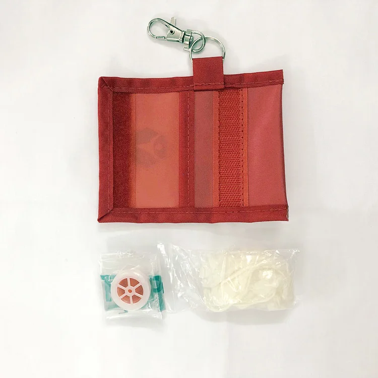 MM-CPR007 Mouth to Mouth Portable CPR pocket first aid kit in custom logo printing nylon bag for Gift