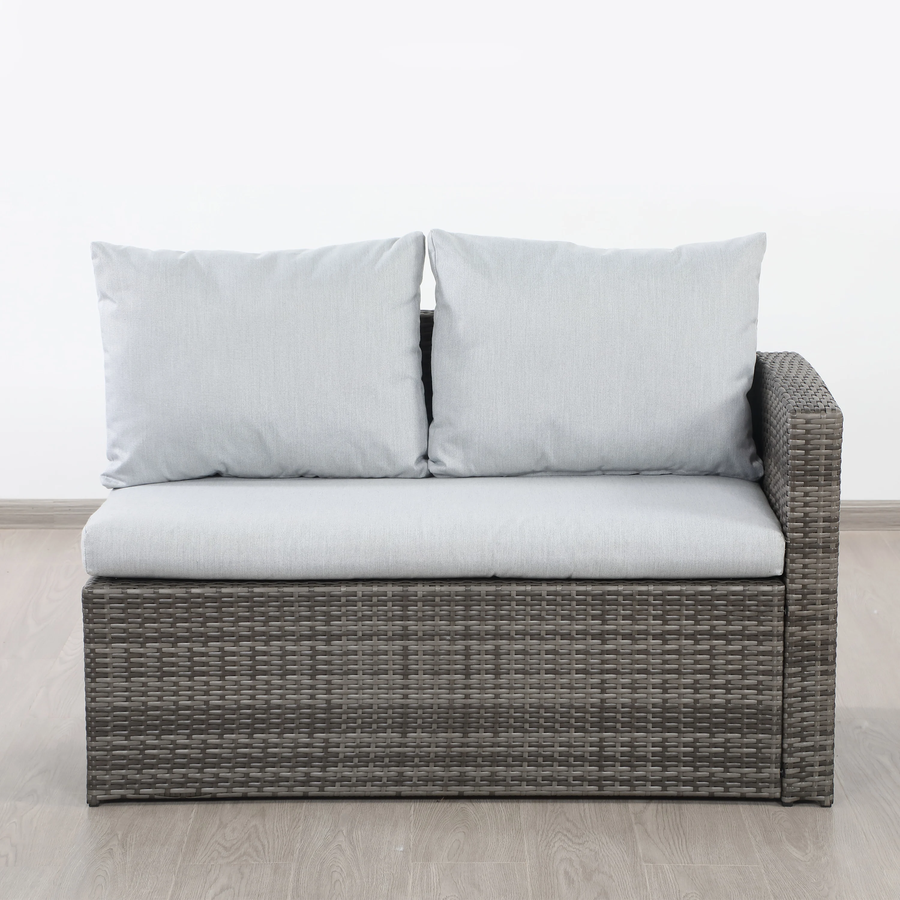 Factory Export Hot Selling Style L Shape Beige Garden Sets Patio Rattan Outdoor Furniture Sofa Set