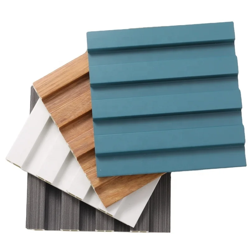 wooden cladding interior plastic composite fluted covering board wainscoting vinyl timber decorativo 3d wpc wall panel