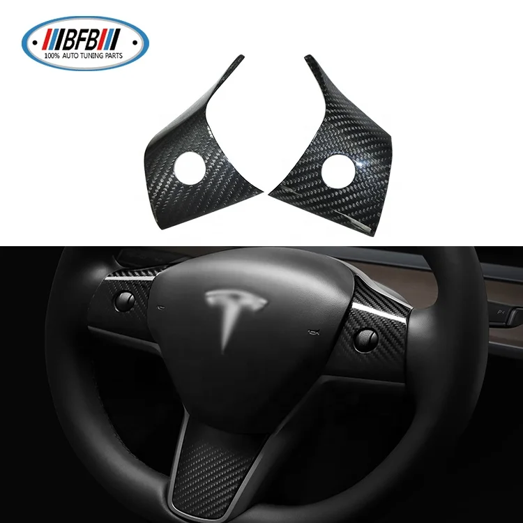  Чехол на руль из углеродного волокна Real Dry 3PS для Tesla Model 3