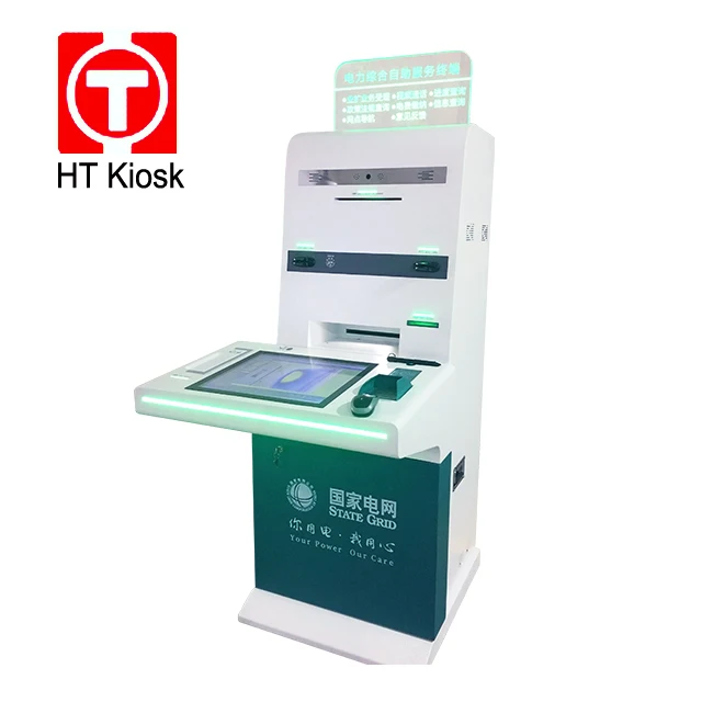 21.5 inch POS card reader Cash accept Cash Dispenser instant bank Card reader thermal printer self service terminal machine