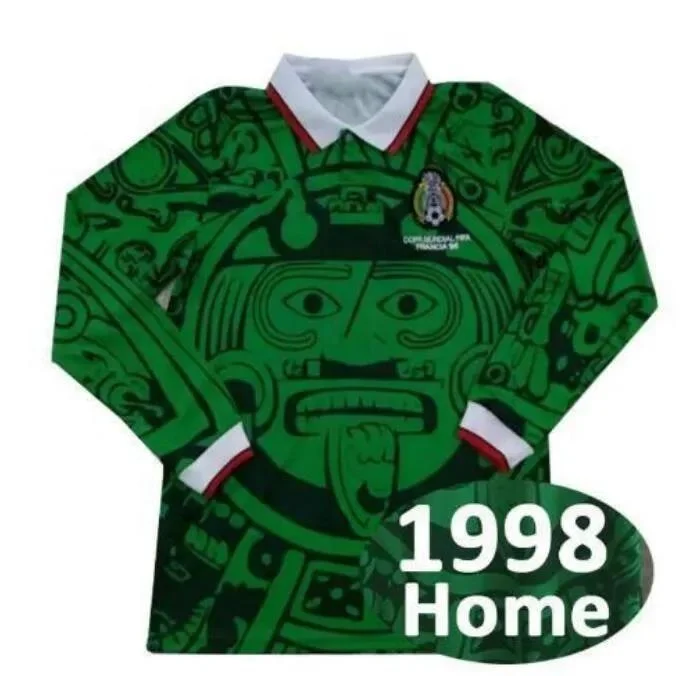 2006 MEXICO RETRO Soccer Jerseys RAFAEL MARQUEZ HOME AWAY 1986 1994 1995 1998 2010  FINAL Uniform Long Sleeve Football Shirt