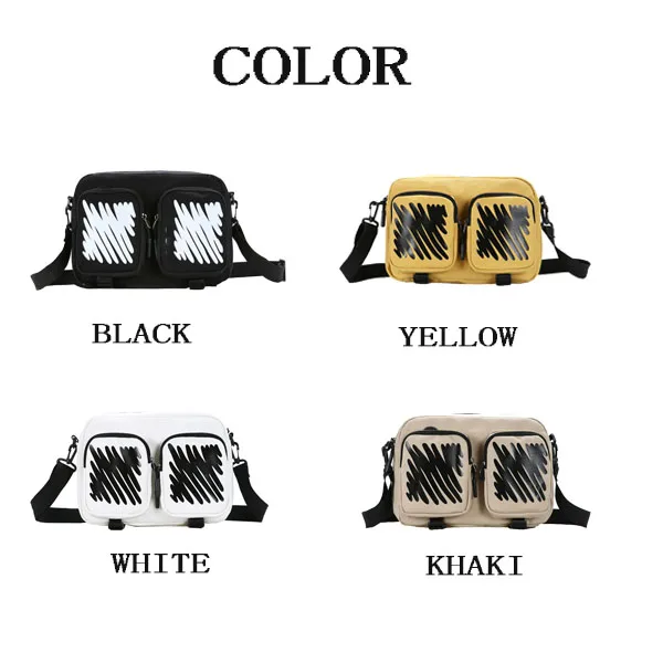 new best quality good price design women and men cross body bag silk screen printing canvas small square messenger bag