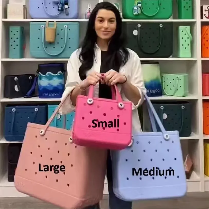 Wholesale Fashion Eva Tote Handbags Large EVA Bogg Bag Summer Beach Bogg Bag Waterproof Beach Tote Bag