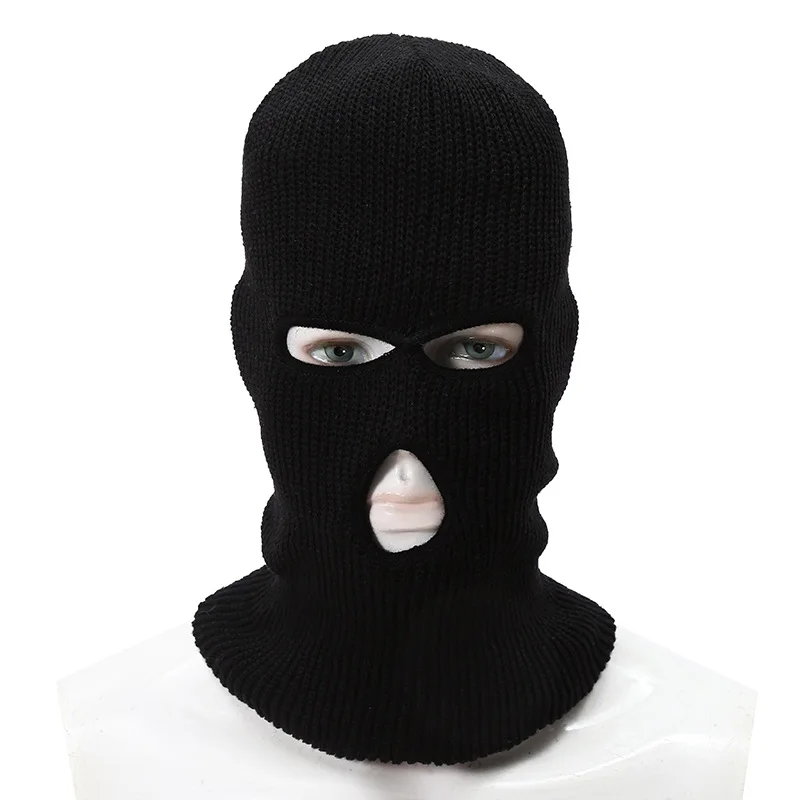 Single three hole ghost face hat Deliwear Winter Windproof Thermal Three Holes Full Face Cover Ski Mask for Outdoor Sports