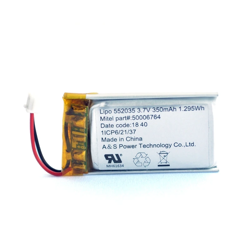 High Quality Rechargeable 552035 3.7v 350mah Lithium Polymer Lipo Battery For Digital Products