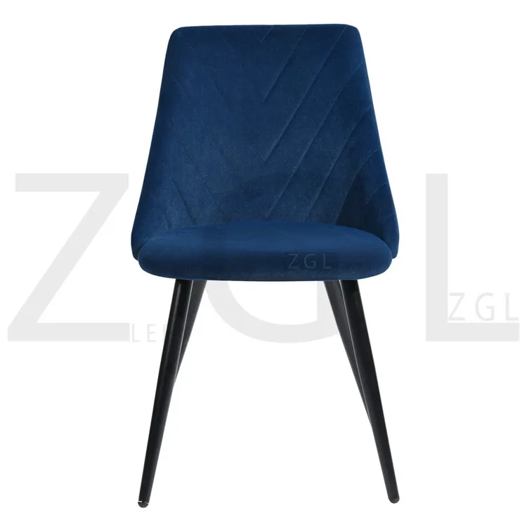
Nordic luxury upholstered dark blue velvet V dining chairs dining living room hotel bistro velvet room chairs modern 