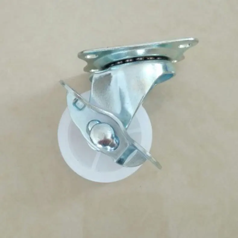 1/1.5 /2inches PP wheel casters swivel top plate stem castor trolley wheels with Brake zinc plated swivel casters