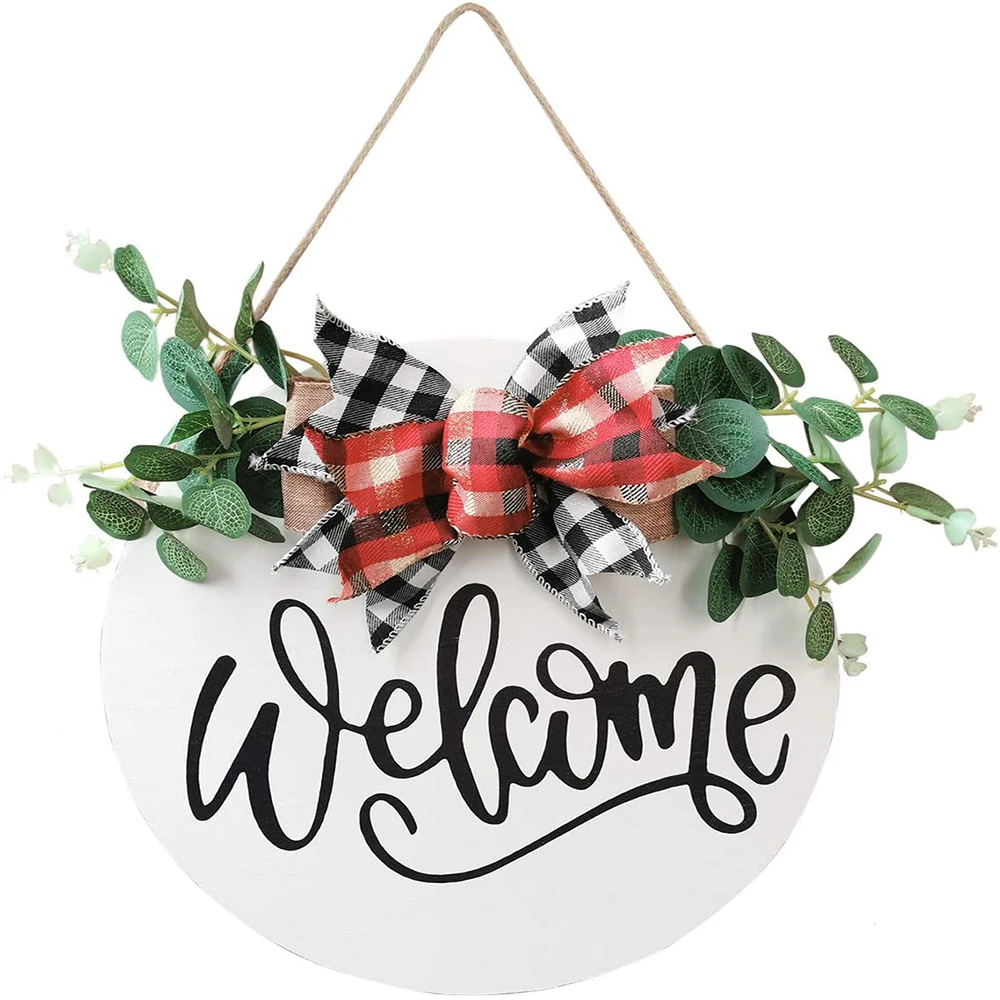 Wholesale interchangeable hanging wooden spring welcome home farmhouse yard