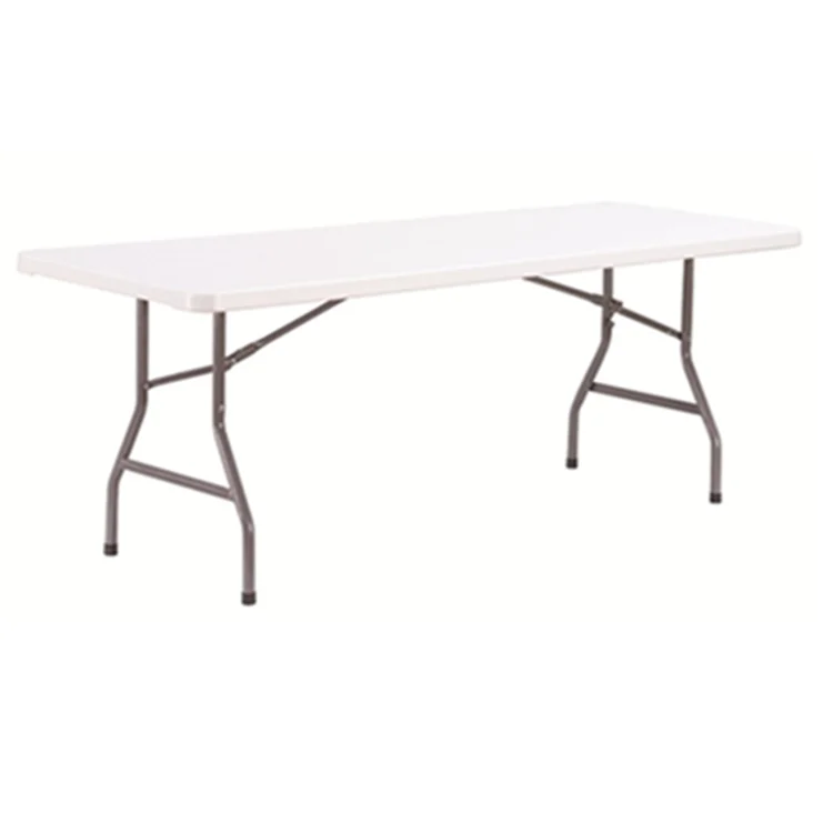 HONGQIAO  6FT Outdoor Rectangular HDPE Plastic Panel Folding Table for 6 Seats Event