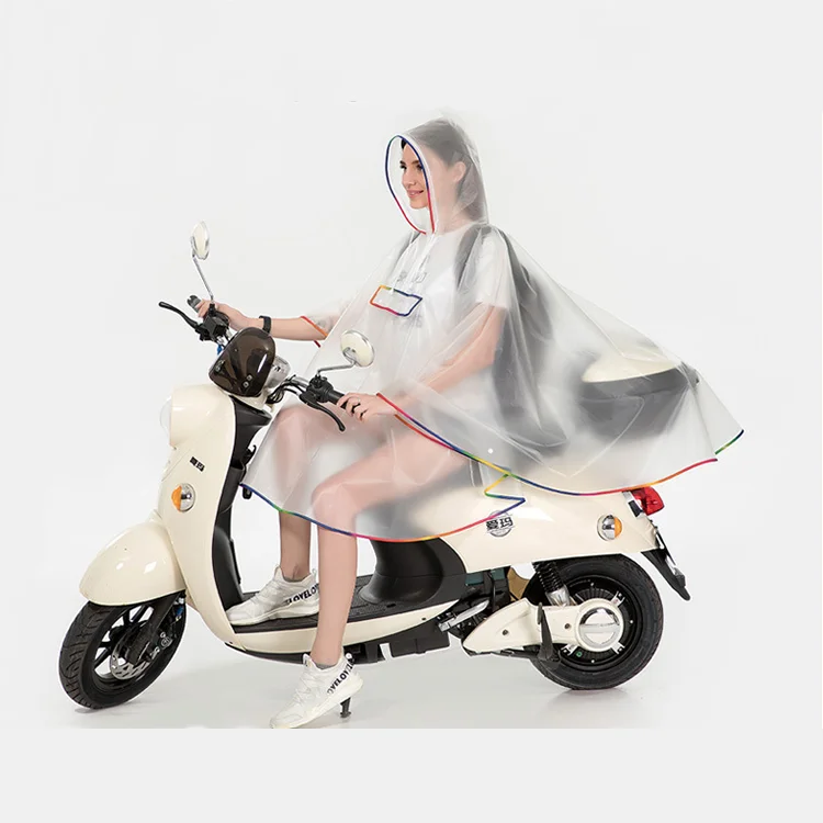 Eco-friendly Soft Semi-transparent EVA Poncho Women Reusable rain poncho waterproof for Traveling
