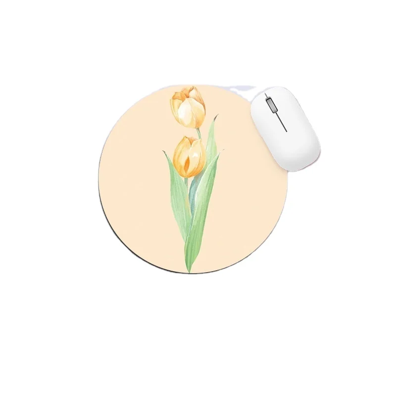 Promotional Soft natural rubber circular laptop mouse pad