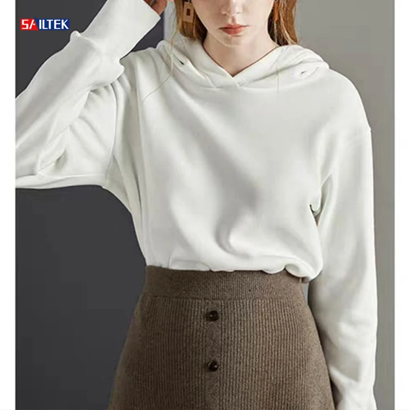 Custom Lady Printing Logo Bulk Cotton Hooded Girls High Quality Hoody Ladies Sweatshirt Top For Women Womens Hoodies Crop Hoodie
