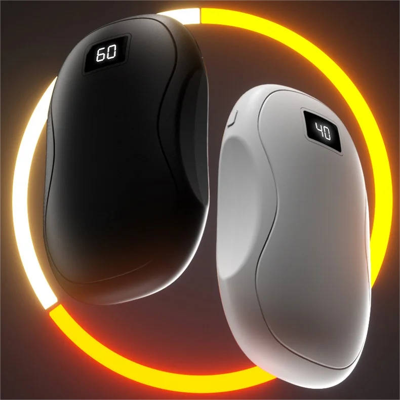 USB Rechargeable Hand Warmer With Power Bank .Reusable With temperature display Electric Hand Warmer