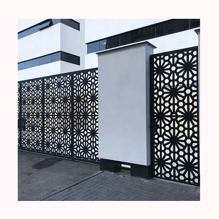 Пользовательская лазерная резка, дизайн главных ворот, алюминиевая лазерная резка, перфорированная экранная Панель забора