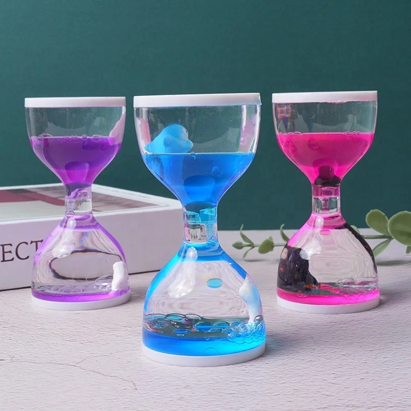 Wholesale liquid hourglass tabletop pieces new design Creative birthday gifts