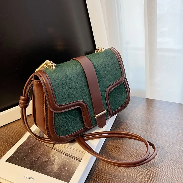 rectangle shape cotton drawstring woman handbag chevron handbag mink fur handbag