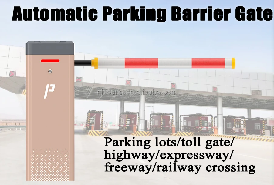 Newest DC 24V Planetary Reducer Motor 0.6S Speed Automatic Barrier Gate with Straight/Round Boom