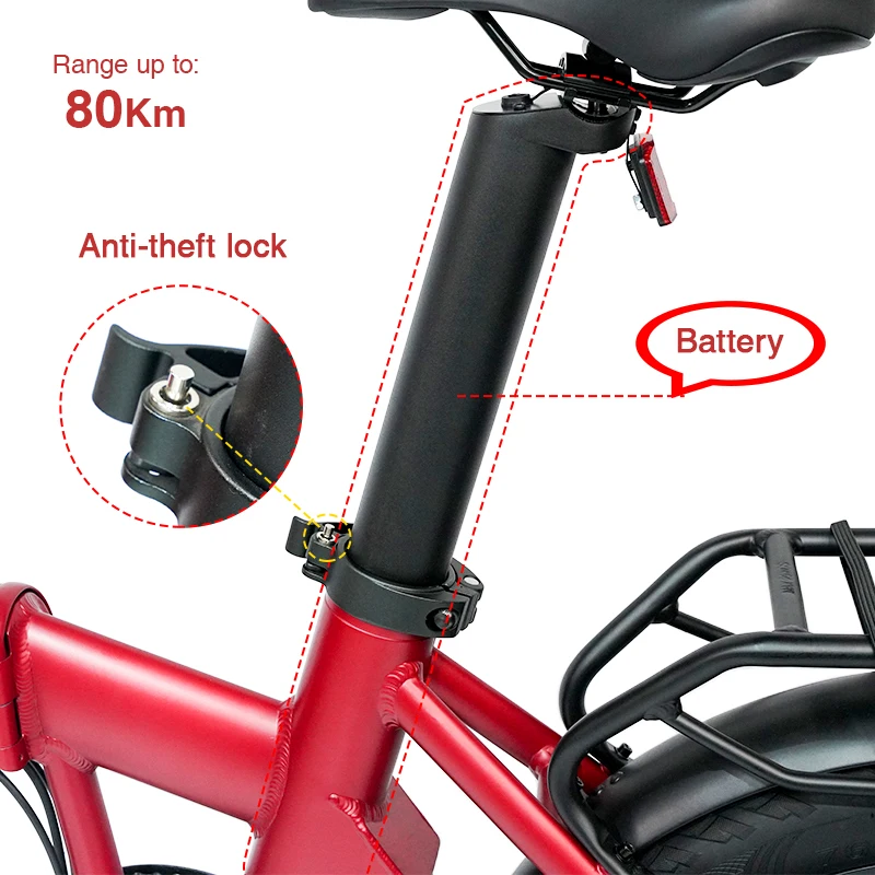 36V 350W motor Lithium Battery 20 inch city electric bike foldable fat tire ebike folding e bike