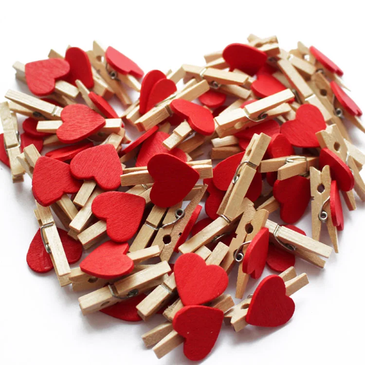Factory price heart shape wood clothespin wooden clothes pegs clip