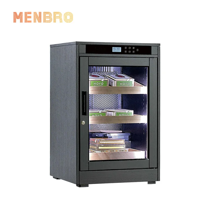 
Mini Electronic Humidor Cabinet Cigar Cooler Fridge Seed Weed Tobacco Products Storage Cedar Wood Humidifier 500 CT Cigars 