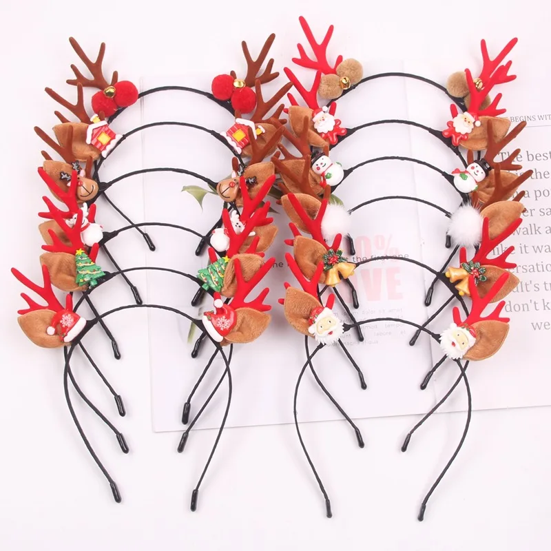 Ziming New Christmas Headband Elk Antler Ears Cute Festival Party X--Mas Hairband For Kids And Adult Factory Wholesale