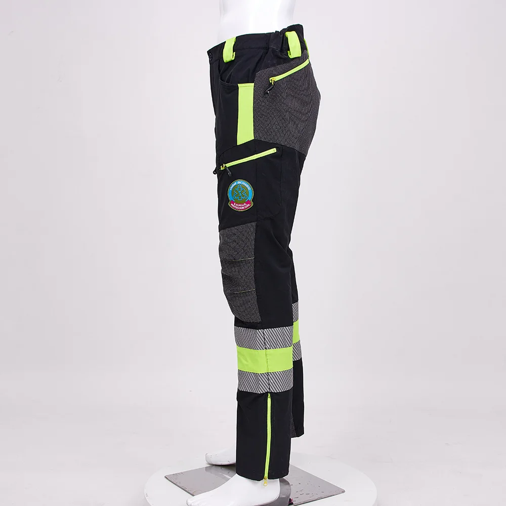 Wholesale  Factory Men High Visibility Cargo Pant reflective Cargo Work Pants Road Worker Uniform