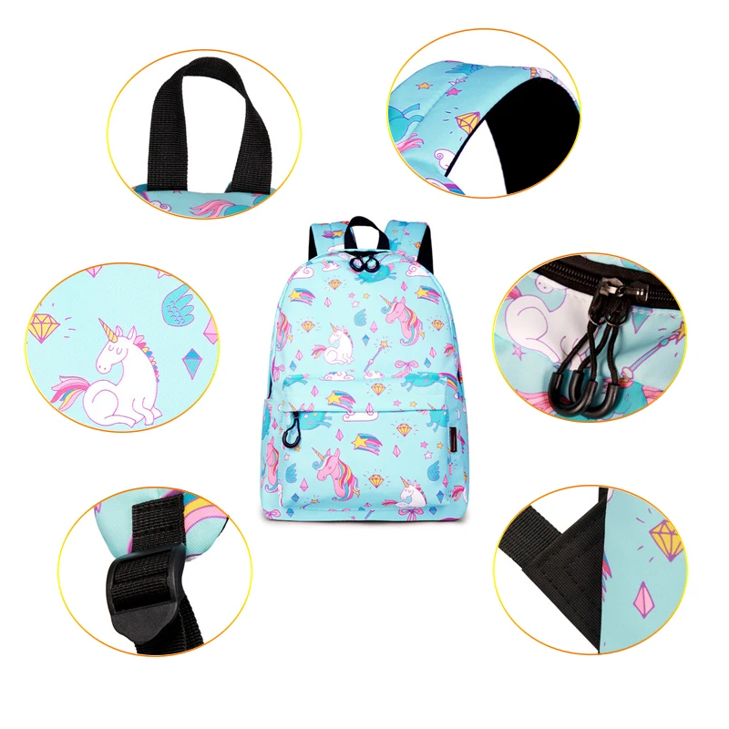 Unicorn Backpack blank Sublimation Ladies Leisure college Teen School Bag Printed Unicorn Backpacks