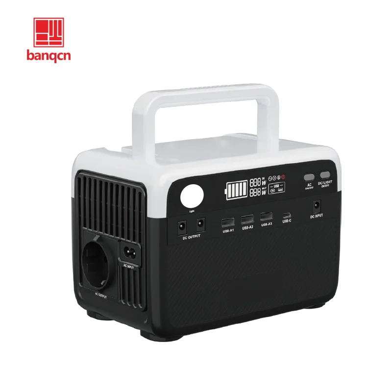 Banqcn 537WH LiFePO4 UPS Battery Power Bank with 600W Wireless Charging Station MPPT Controller for Laptop Car Solar Panel