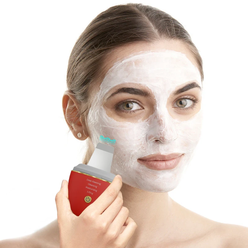 professional Electric facial dead skin peeling sonic cleaning ultrasonic skin scrubber blackhead remover face spatula