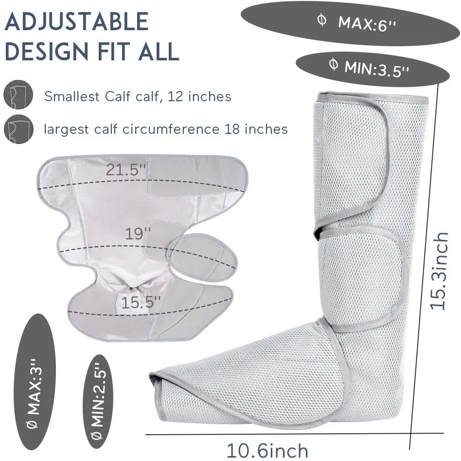 Air Compression Leg Massager for Circulation and Relaxation Relieve Leg or Arm Pain Muscle Fatigue and Muscle Soreness
