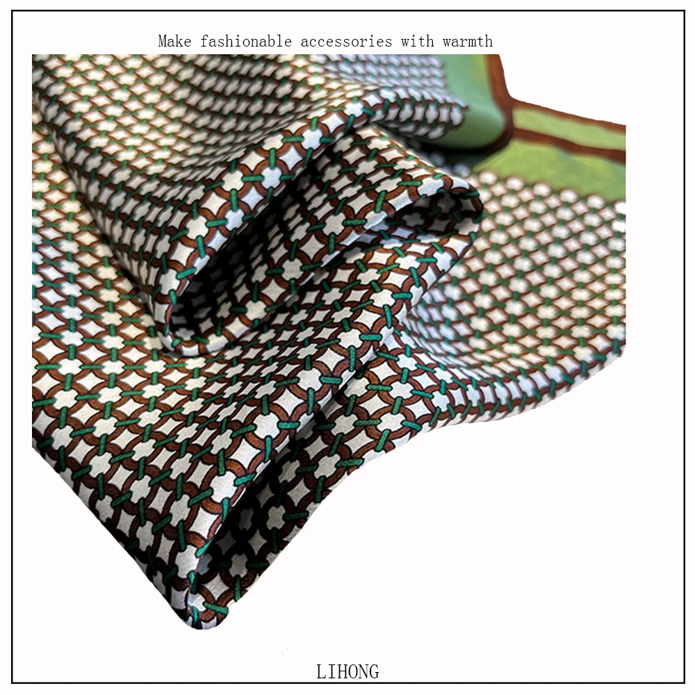 Wholesale Customized New Design Digital Printing Silk Scarf 100%Silk Printed Head Accessories Square twill