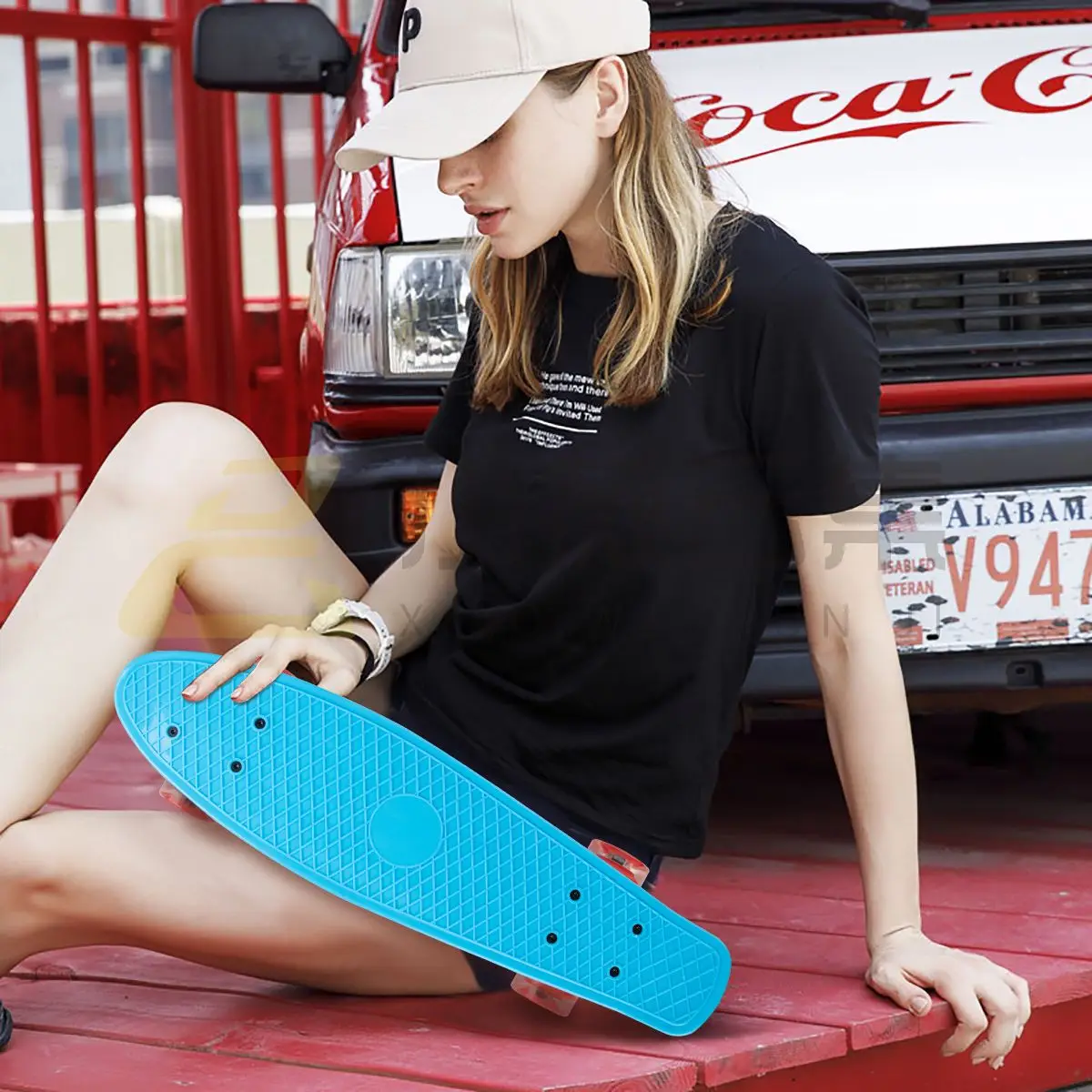 mini cruiser board blue ABEC-7  flashing wheel beginner skateboards for children and girls youngest