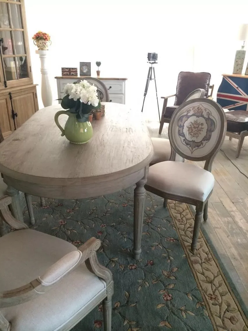 Hot sale customized newest concise dining table top quality wooden oval dining table