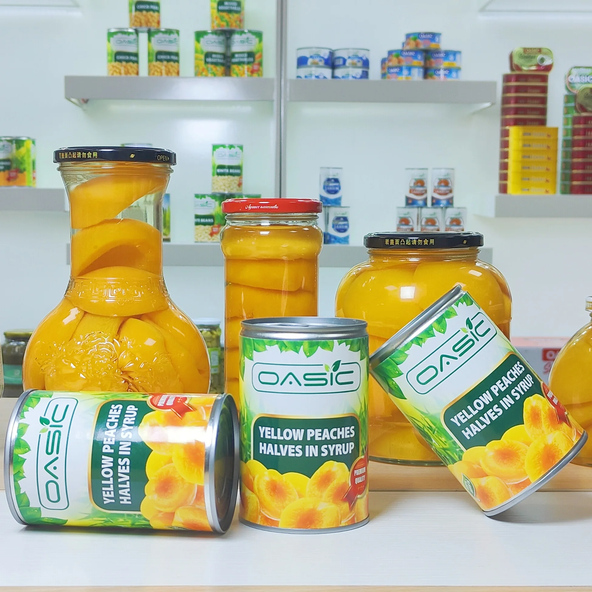 425g/820g/3000g Canned Yellow Peach in Light Syrup Canned Peach Halves