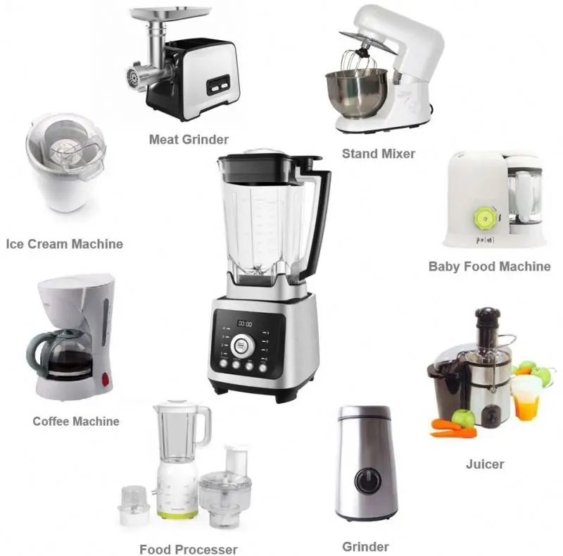 Blender Mixer Housing Kitchen Blenders 2000W Electric Blender Diecast Aluminum Smoothie Blender, Commercial Blender 1.75, 2 1450