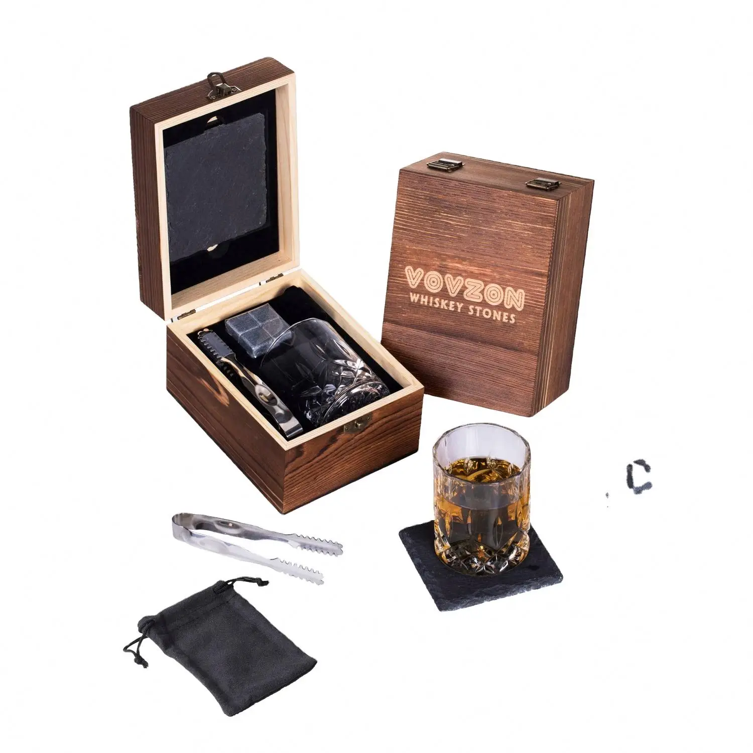 Natural Whiskey Stones Sipping Ice Cube Wine Stone Whisky Rock Cooler Barware Tool in gratin for Bar Accessories