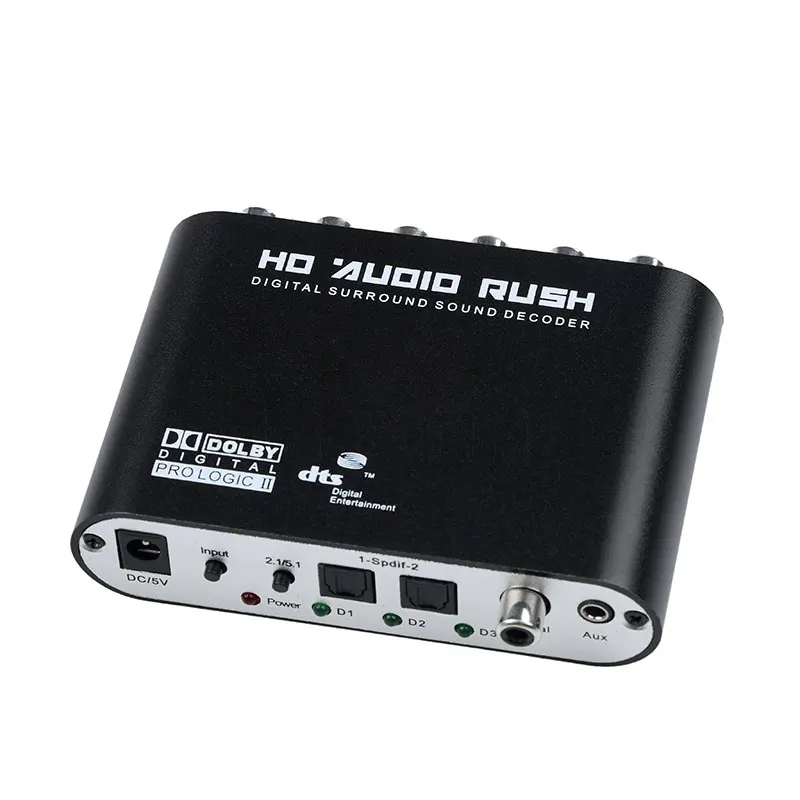Audio Gear 5.1 Audio Decoder digital sound decoder Optical SPDIF/ Coaxial DTS to Analog Audio for DVD PC