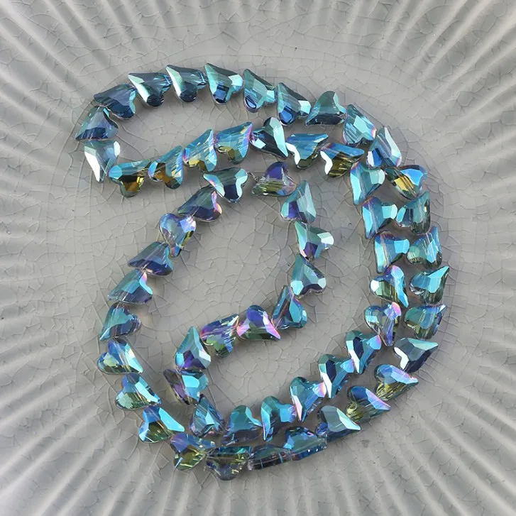 Glass beads manufacturers diy bracelet necklace jewelry accessories  Heart-shaped transparent crystal loose beads  Plating bead
