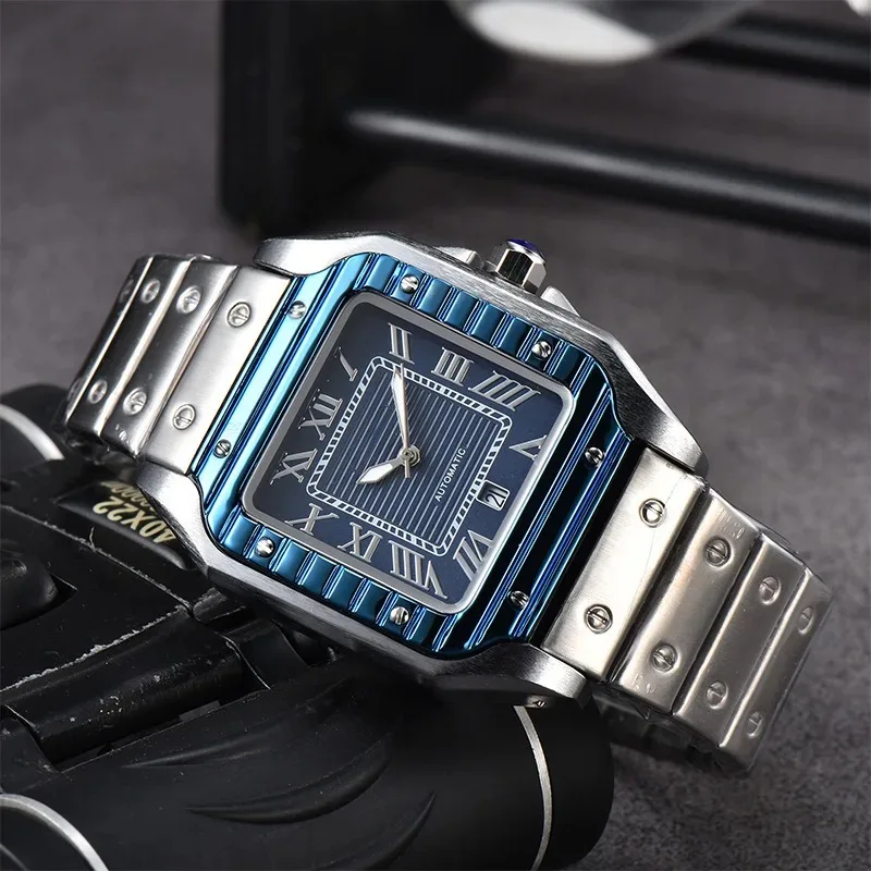 2024 Original Brand Watches For Mens Fashion Classic Square Waterproof Wristwatch Luxury Sports Male Clocks