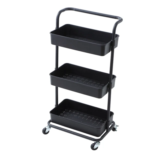 Home Furniture Living Room Bath Room Three Tier Storage Rack Carts Trolleys