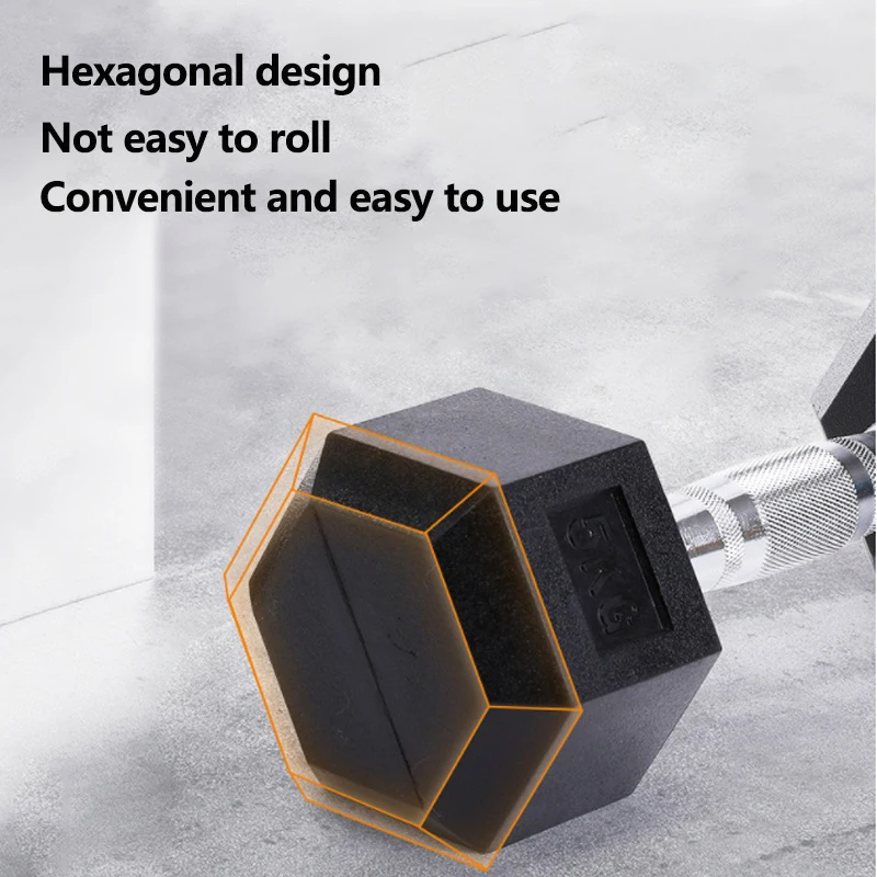 MKAS Weights Fixed Rubber Coated Cheap 50Kg Hex Hexagonal Dumbbell 5Kg Kg Lbs Set 50Kg Chromed Gym Rubber Hex Dumbbells